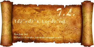 Török Loránd névjegykártya