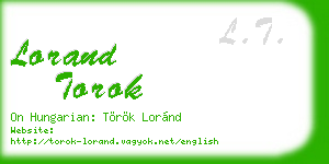 lorand torok business card