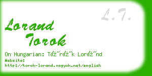 lorand torok business card